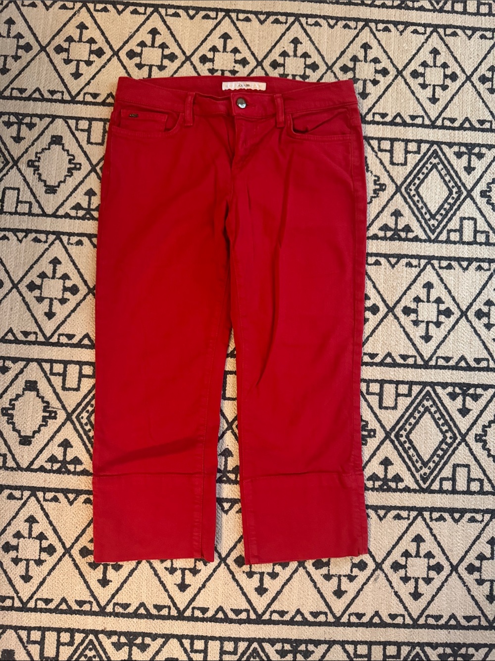 Joe's Jeans Socialite Kicker Bright Red Cropped Ankle Jeans